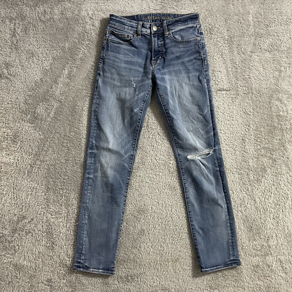 American Eagle Jeans Men Size 28x32 Slim Straight Medium Wash Stretch Blue Denim